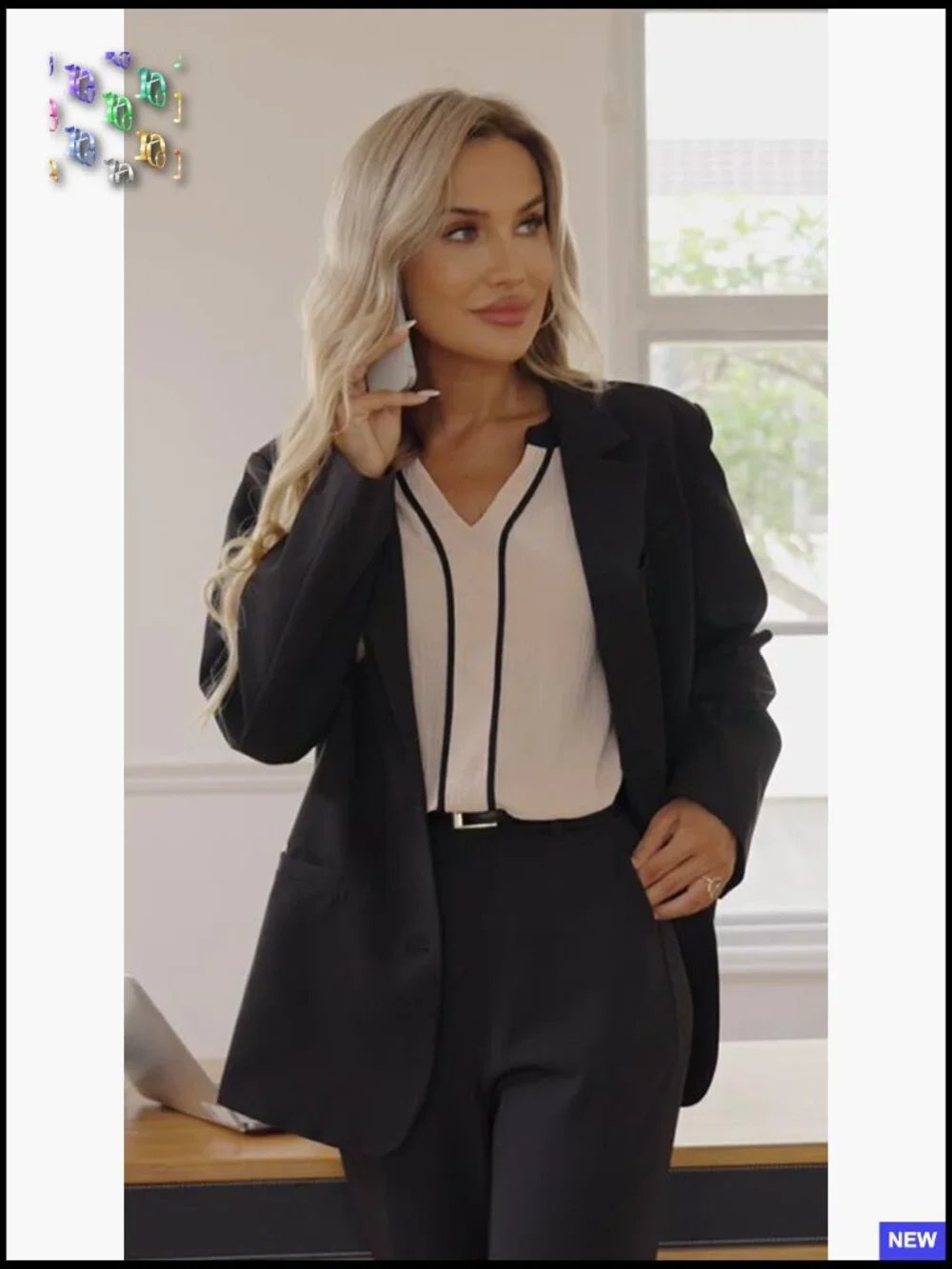 Oversized Blazer Lightweight Minimalist Business Casual Button Down Loose Fit - Picture 7 of 7